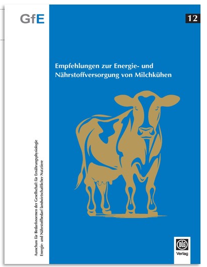 Buchcover „Empfehlungen zur Energie- und Nährstoffversorgung von Milchkühen“ (GfE 2023)